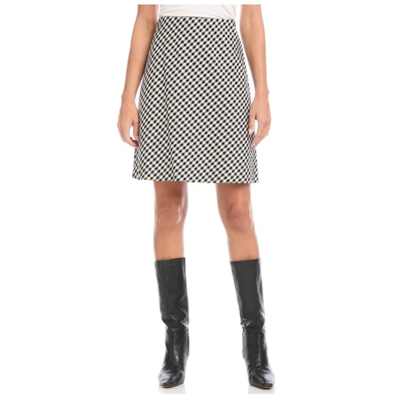Karen Kane Black and White Checked Mini Skirt Size Medium A-line - Picture 4 of 16